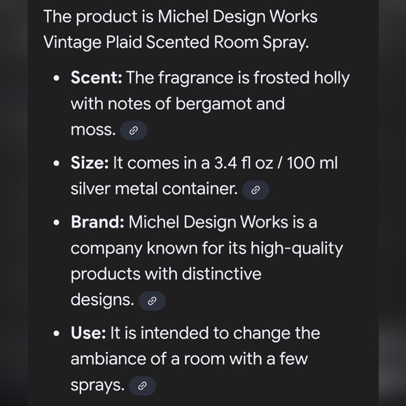 NWT Michel design works Vintage Plaid room spray - Picture 3 of 4